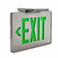 DTH2 Hybrid Photoluminescent/LED Thin Die-Cast Exit Sign